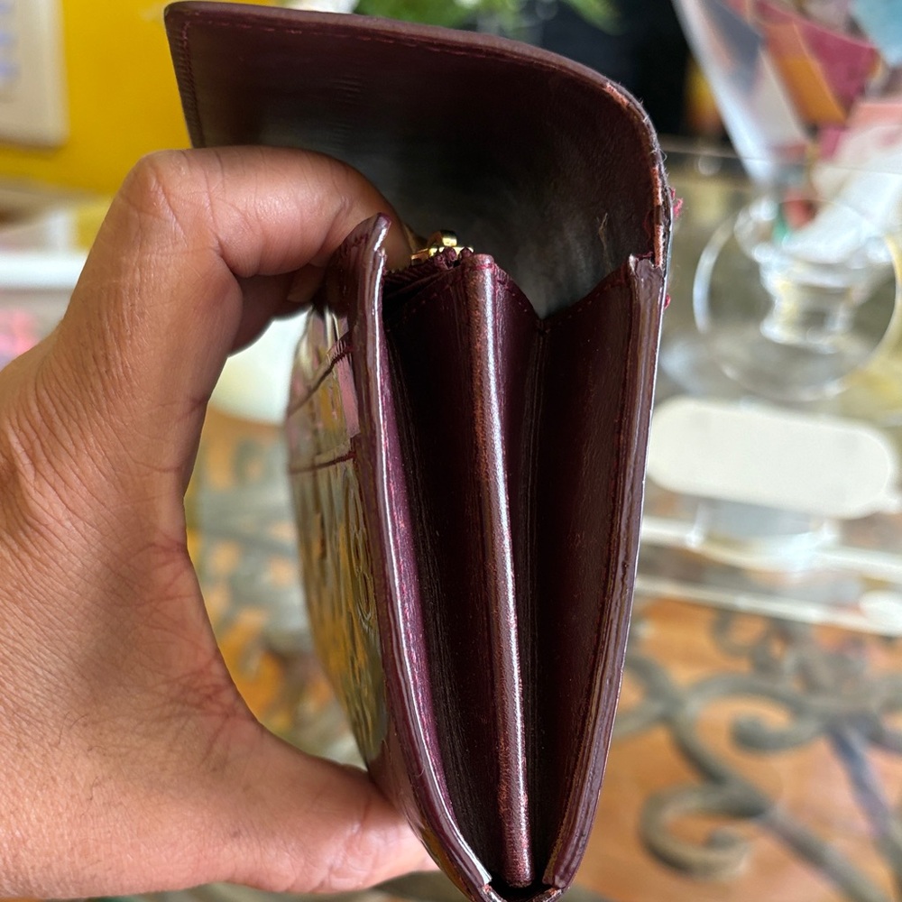 Authentic Louis Vuitton Burgundy Patent Leather Vernis Wallet - Picture 7 of 16